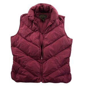 Eddie Bauer Womens Puffer Vest Jaacket Small Full Zip Goose Down Outdoors Winter